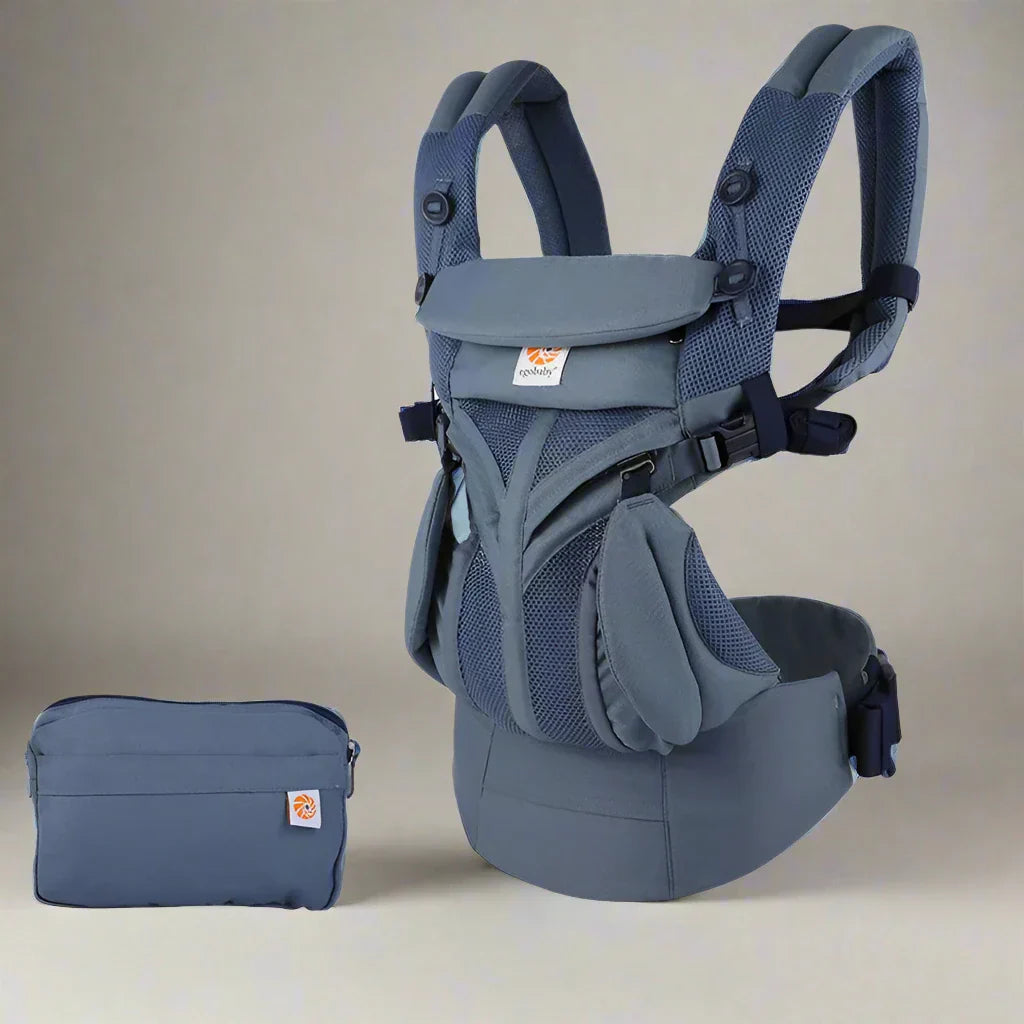 porte bebe bleu avec sacoche