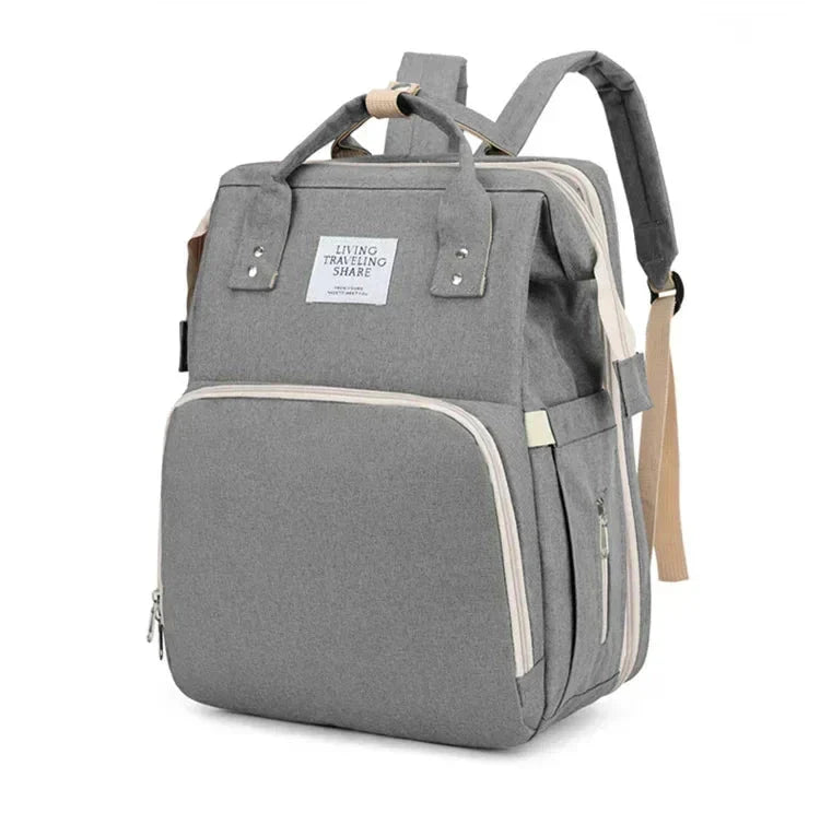 sac a langer gris en sac a dos style
