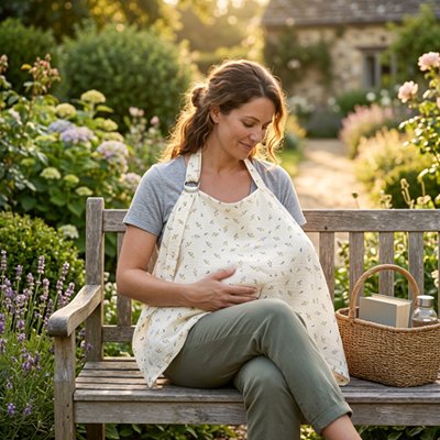 Cape-d'allaitement-maman-nourrit-bebe-a-exterieur