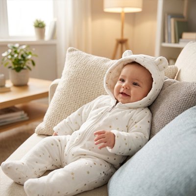 Combinaison bebe etoile doree  bebe bien confortable