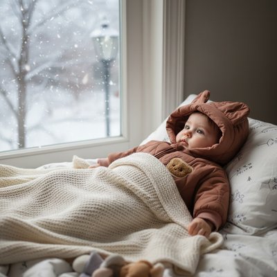 Combinaison-bebe​-maron-bebe-au-chaud