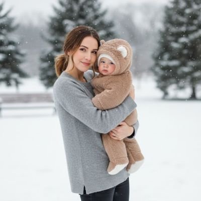 Combinaison hiver pour bebe​ marron maman bebe sotie hiver