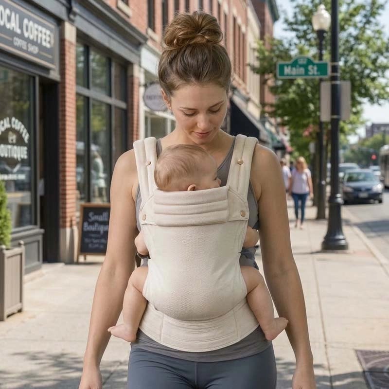 porte bebe beige confortable et pratique