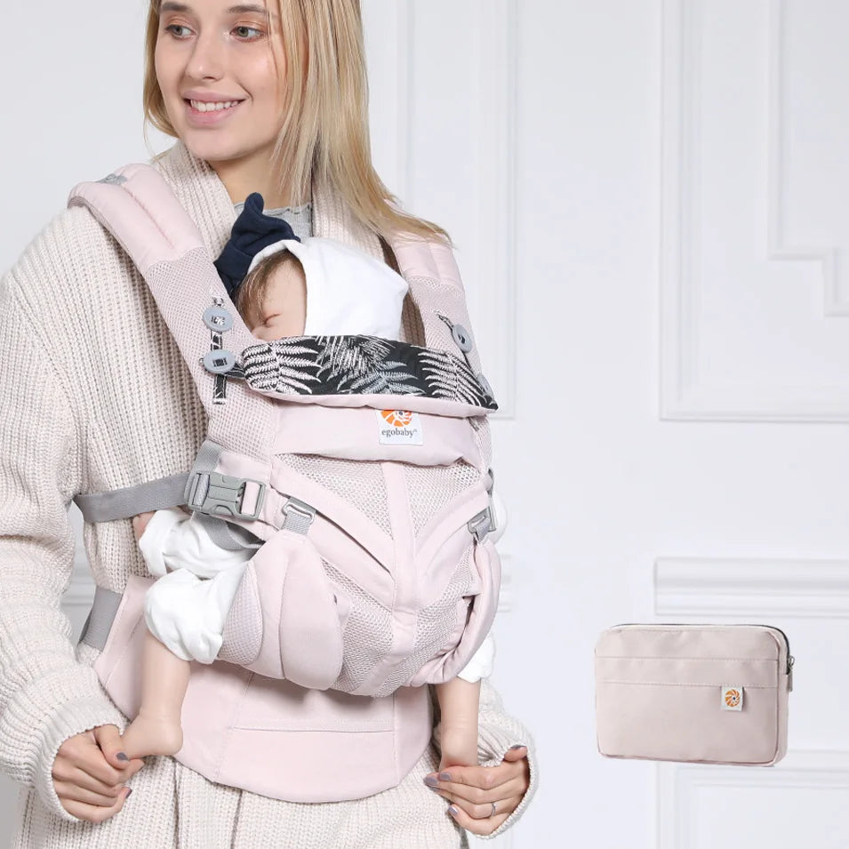 porte bebe rose maille bebe endormi