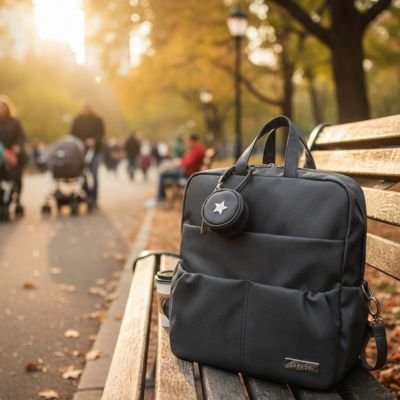 Sac a langer a dos noir style