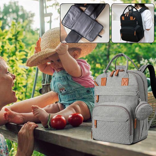 sac-a-langer-gris-bebe-sur-banc