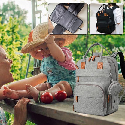 sac-a-langer-gris-bebe-sur-banc